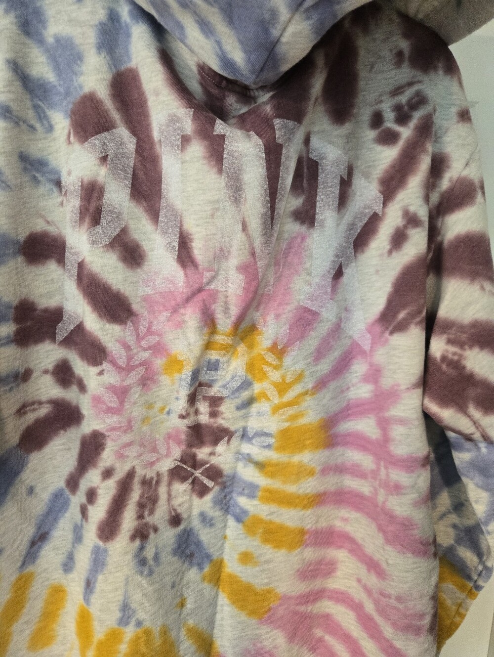 NWT!! PINK Tie-Dye Zip Hoodie Jacket. Size L - Picture 5 of 6